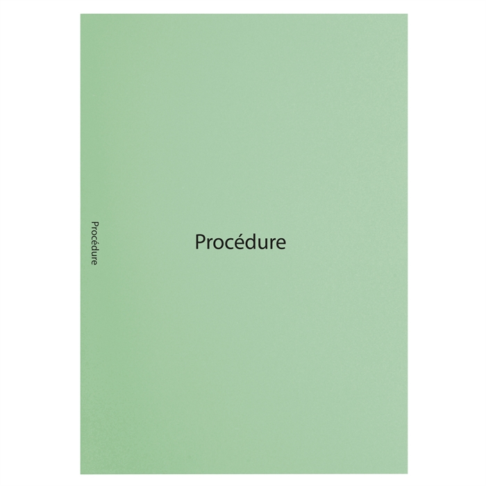 Afbeelding van "JURA 160 -Pak 40 bedrukte inlegmappen  22x31cm "Procedure"-Lichtgroen