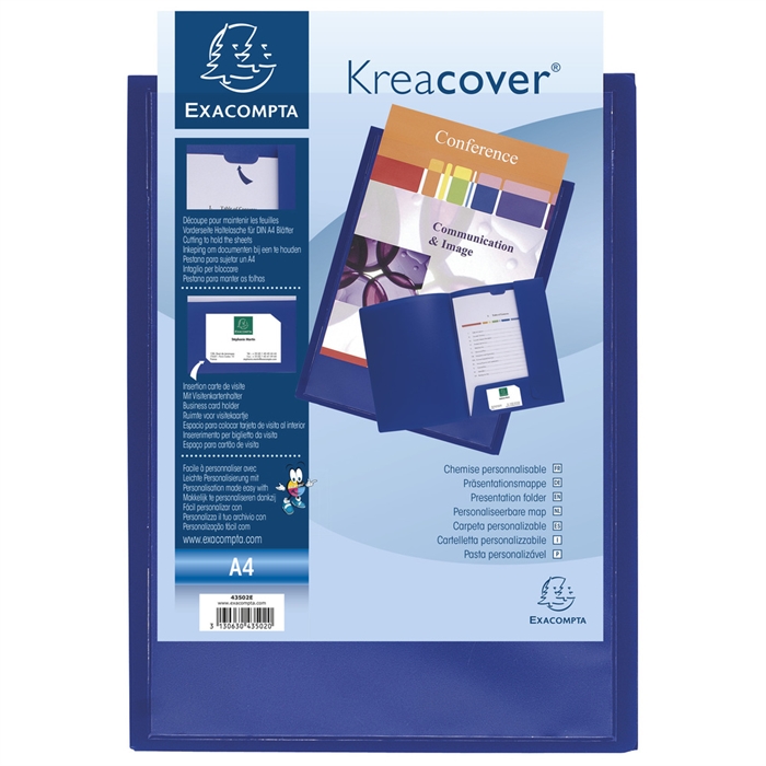 Afbeelding van Presentatiemap Soepel PP Krea Cover A4 Blauw