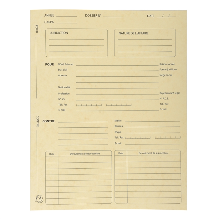 Afbeelding van Pak van 25 Proceduremappen in glanskarton265g/m2 -  25x32cm - Ivoor-Ivoor