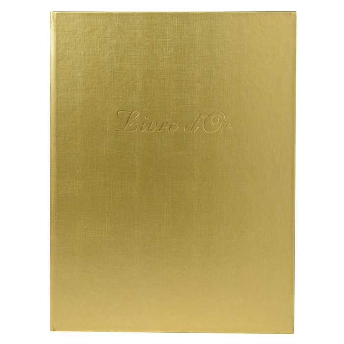 Afbeelding van Gastenboek Balacron met titel 100 witte pagina's - 27x22cm verticaal-Goud