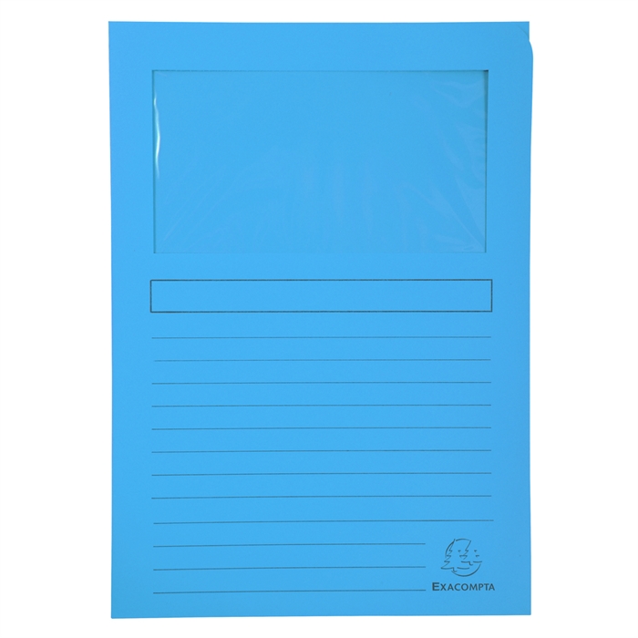 Afbeelding van Pak van 100 venstermappen SUPER 160g/m2 - 22x31cm-Fel blauw