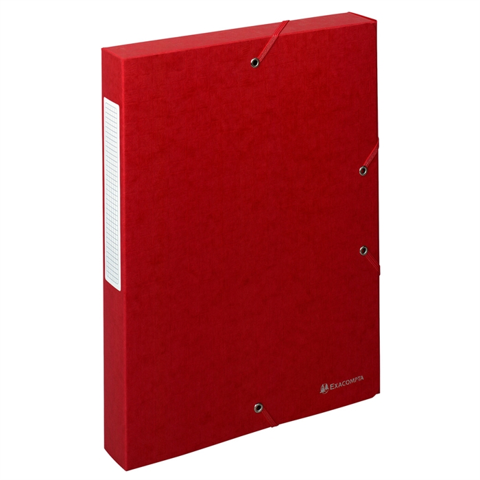 Image de Boite de classement Exabox Dos 40mm Carte lustrée Scotten - A4-Rouge