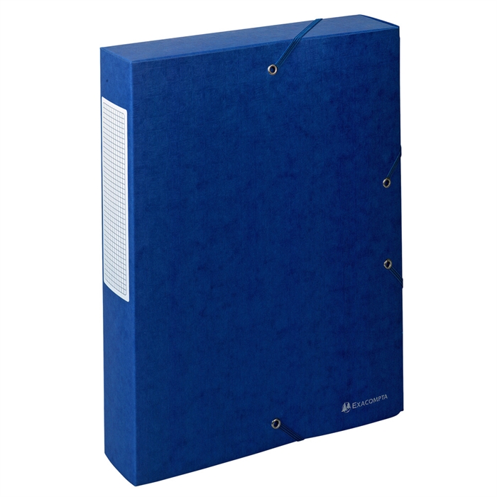 Image de Boite de classement Exabox Dos 60mm Carte lustrée Scotten - A4-Bleu