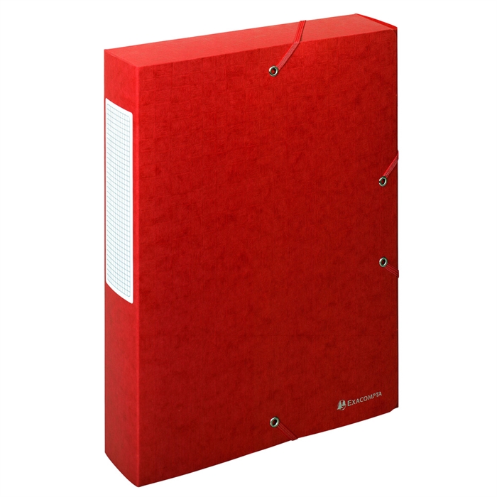 Image de Boite de classement Exabox Dos 60mm Carte lustrée Scotten - A4-Rouge