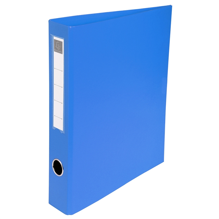 Image de Classeur rembordé PVC 4 anneaux en D de 40mm en 3ème de couverture - A4 maxi-Bleu