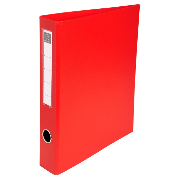 Image de Classeur rembordé PVC 4 anneaux en D de 40mm en 3ème de couverture - A4 maxi-Rouge