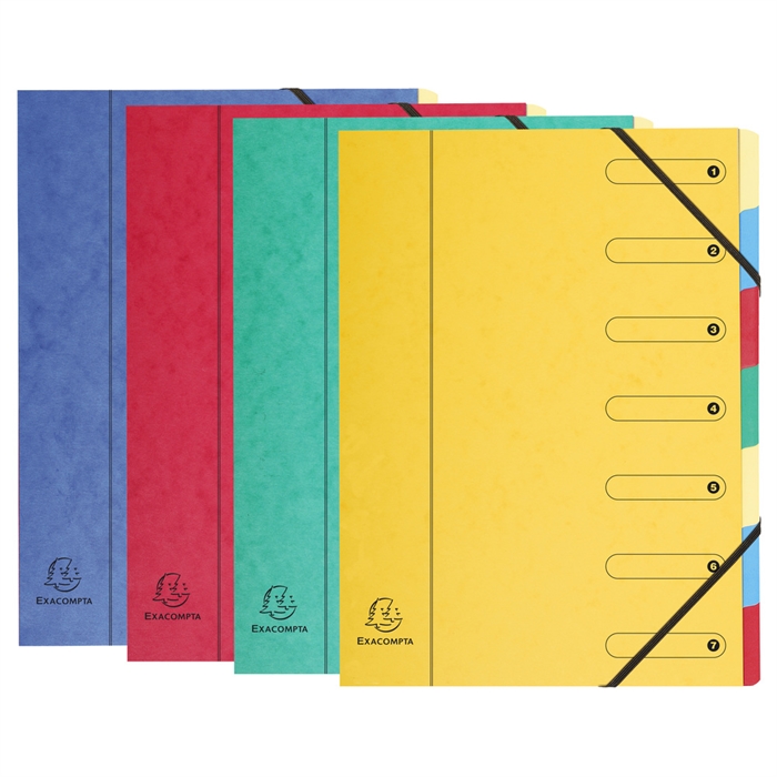 Picture of Multipart file Harmonika with printed window mottled pressboard Nature Future 7 compartments è A5-Assorted colours