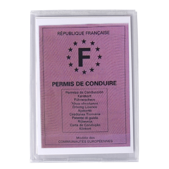 Picture of Bag of 10 protective plastic covers for European driving licence, glass clear 150 µ PVC - 73x107mm-Crystal