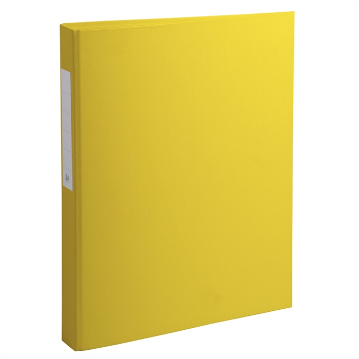 Image de Classeur rembordé polypropylène 2 anneaux ronds de 25mm sur 3eme de couverture-Jaune