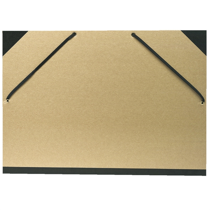 Picture of Portfolio with elastic straps natural kraft paper 52x72 cm-Brown kraft