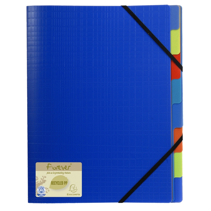 Picture of Multipart file with 3 flaps recycled polypropylene 8 compartments - A4-Assorted colours