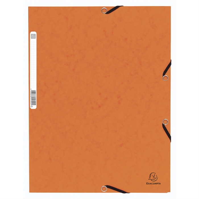 Image de Chemise à élastique 3 rabats carte lustrée 355gm² - A4-Orange