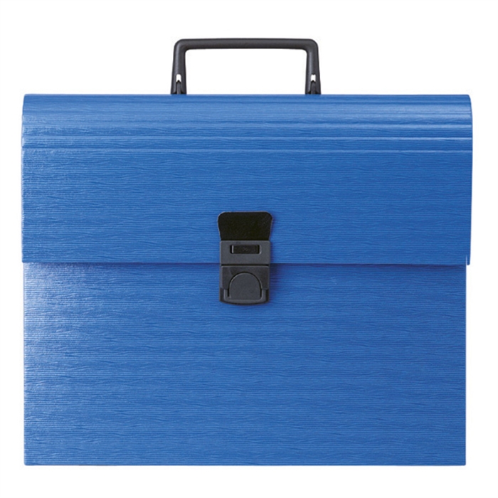 Picture of Family expanding multipart file with handle - 12 compartments-Blue