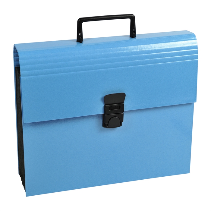 Picture of Expanding case with handle - 12 compartments - 36x31cm for A4 documents-Assorted colours