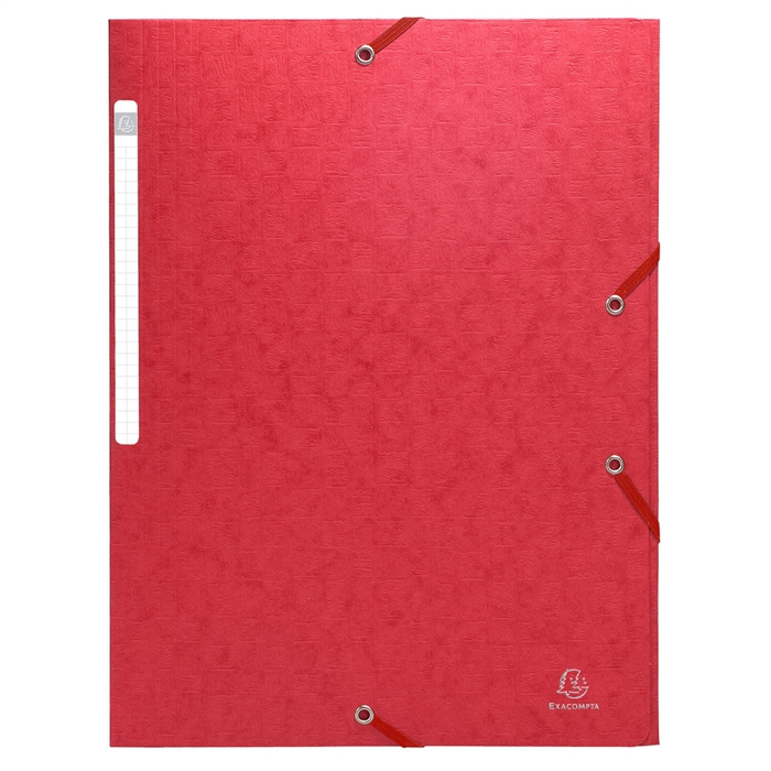 Image de Chemises à élastiques carte lustrée 3 rabats monobloc-Rouge