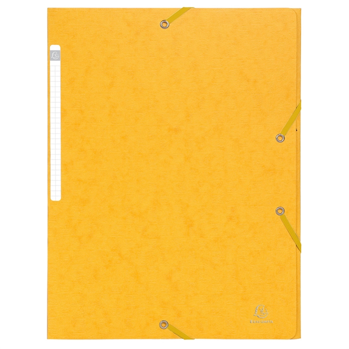 Image de Chemises à élastiques carte lustrée 3 rabats monobloc-Jaune