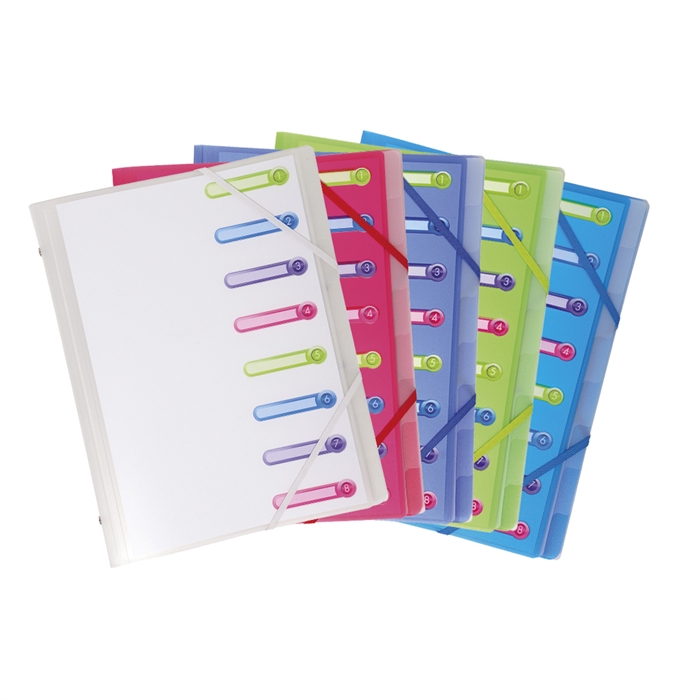 Picture of Multipart file with 3 flaps  8 sections PP Chromaline-Assorted colours