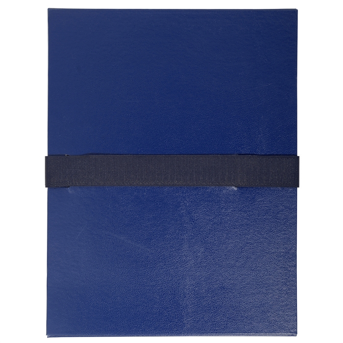 Picture of Expanding spine folder coated paper and VELCRO® brand fastening strip- A4-Dark blue