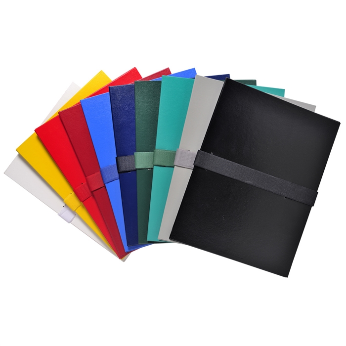 Picture of Expanding spine folder coated paper and VELCRO® brand fastening strip- A4-Assorted colours