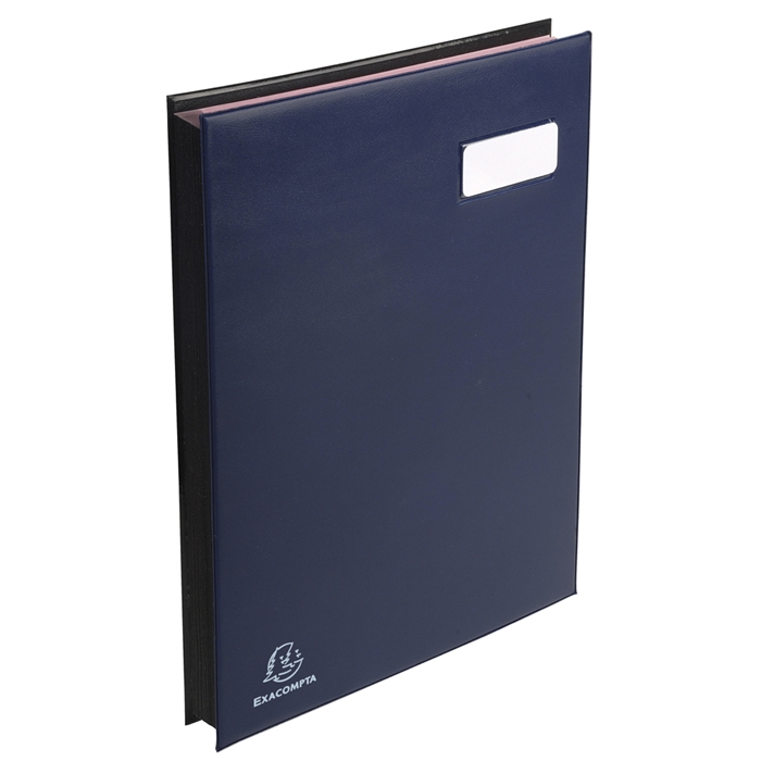 Picture of Signature book PVC, pocket on the page corner to maintain the document - 24 compartments-Dark blue