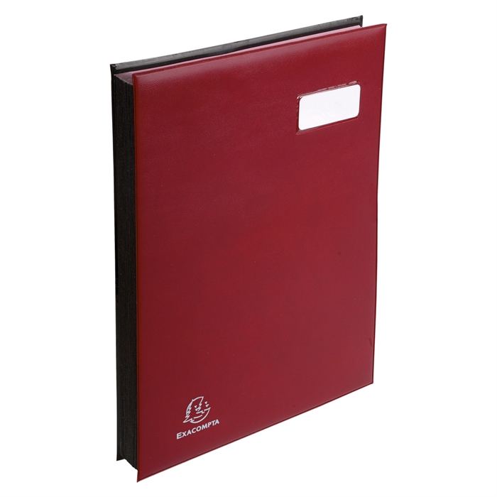 Picture of Signature book PVC, pocket on the page corner to maintain the document - 24 compartments-Burgundy