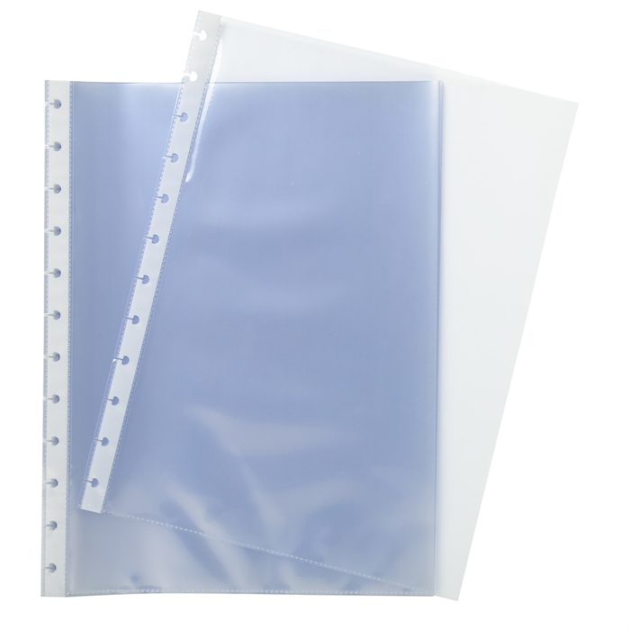 Picture of EXACOMPTA 86134E - Removable pockets refill, bag of 10, for display books by Exactive®, DIN A4, Crystal translucent