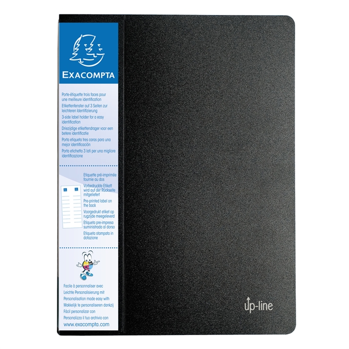 Picture of Display book with label holder Up line polypropylene 0,8mm opaque 10 pockets - A4-Black