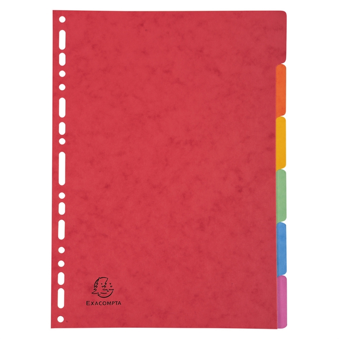 Picture of Divider mottled pressboard 400gsm nature Future 6 tabs - A4-Assorted colours