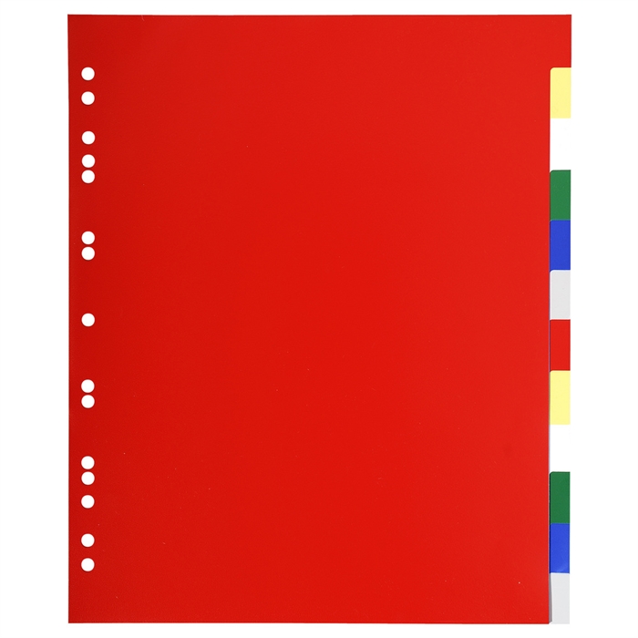 Picture of Dividers soft polypropylene 120 micron 12 tabs - A4 maxi-Assorted colours