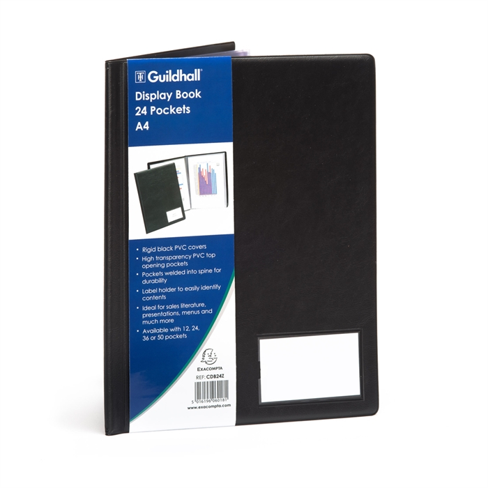 Picture of Goldline A4 display book semi rigid cover 24 pocket-Black