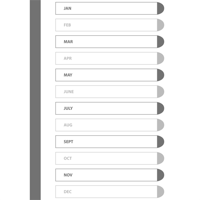 Picture of mylar dividers printed jan-dec-White