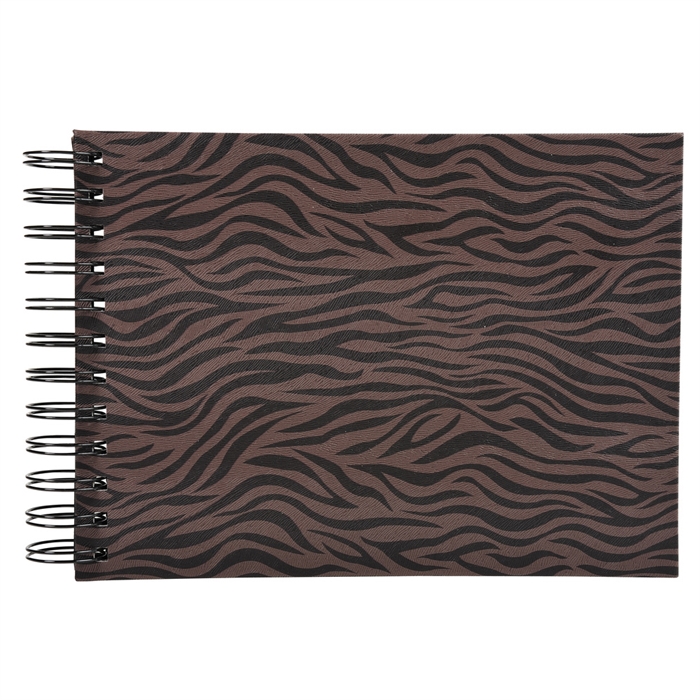 Picture of Spiral photo album 50 black pages Zebra - 23x16cm Chestnut brown