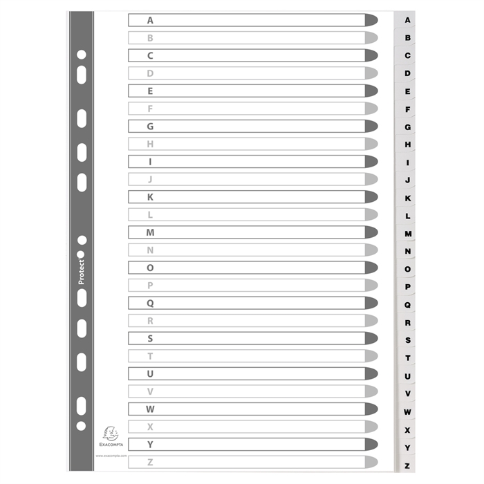 Picture of Printed dividers A-Z 26 parts - white PP. White