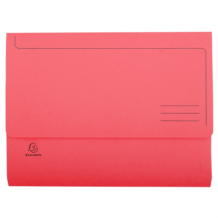 Afbeelding van Pak van 50 pocketmappen SUPER 250 -  24,5x32,5cm Rood