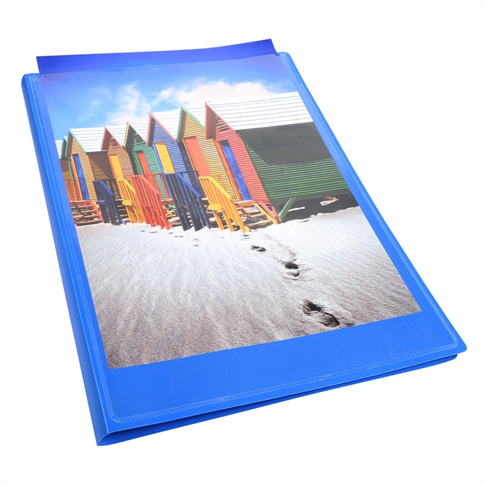 Picture of Display book Krea Cover semi-stiff Opaque polypropylene 30 pockets - A4 size Blue