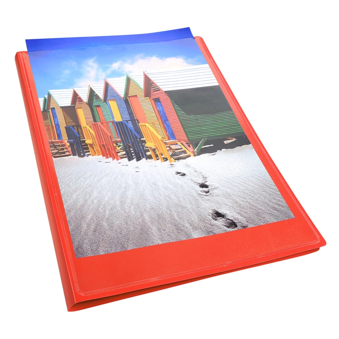 Picture of Display book Krea Cover semi-stiff Opaque polypropylene 30 pockets - A4 size Red