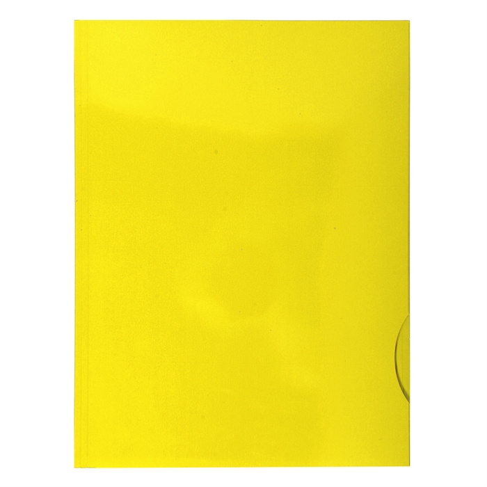 Picture of Box of 20 presentation folders glossy pressboard 250gsm Chromulux - A4 Yellow