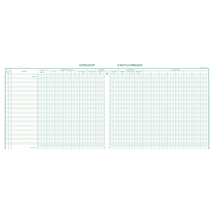 Picture of Boekhoudingsregister BTW verkoop -31 lijnen - genummerd - met identificatieblad - Nederlandstalig - ingebonden - 80 blad 