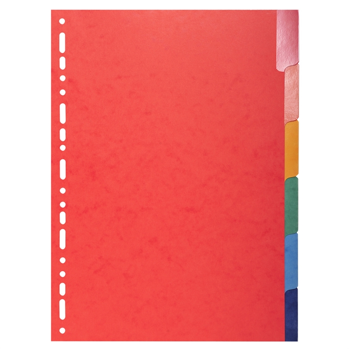 Picture of Dividers with reinforced tabs - 225gsm genuine premium pressboard - 6 parts 