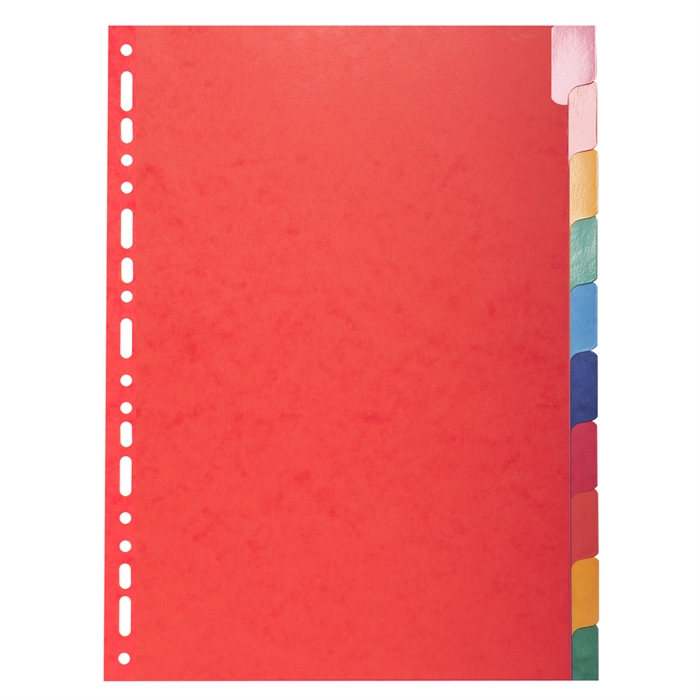 Picture of Dividers with reinforced tabs - 225gsm genuine premium pressboard - 12 parts 