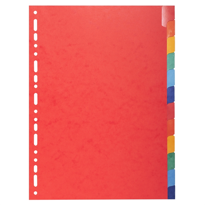 Picture of Dividers with reinforced tabs - 225gsm genuine premium pressboard - 12 parts 