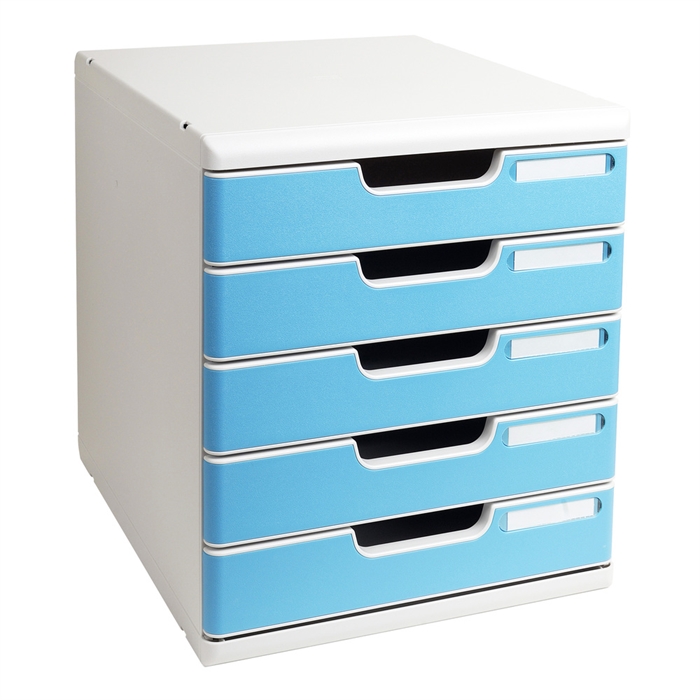 Picture of MODULO A4 5 drawers Classic - Turquoise Grey