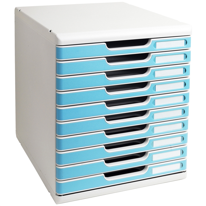 Picture of MODULO A4 10 drawers Classic - Turquoise Grey