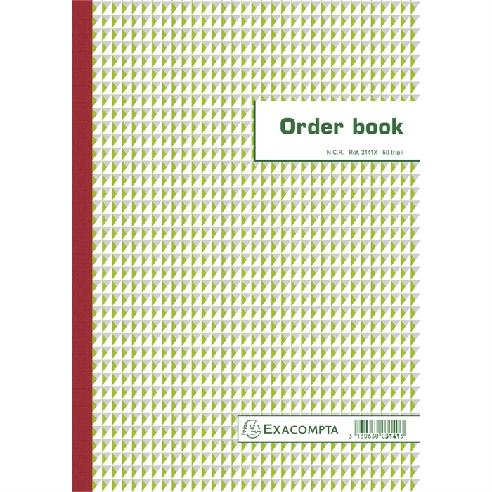 Afbeelding van Orderbook gelijnd 29,7x21cm 50 blad doorschrijfpapier tripli 