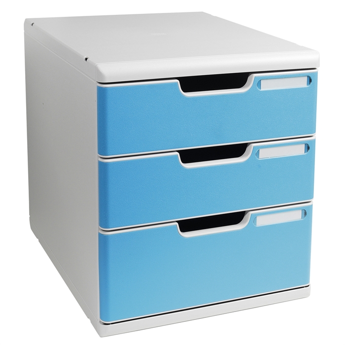 Picture of MODULO A4 3 drawers Classic - Turquoise Grey