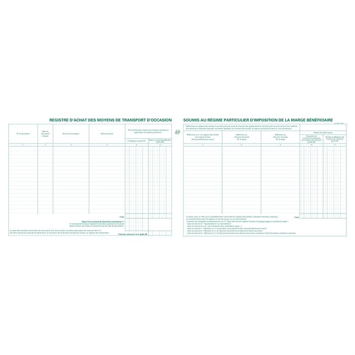 Picture of Speciale registers Garagisten - Tweedehandsvoertuigen binnenland & export - vergelijkingsregisters achteraan - Franstalig - 80 blad 