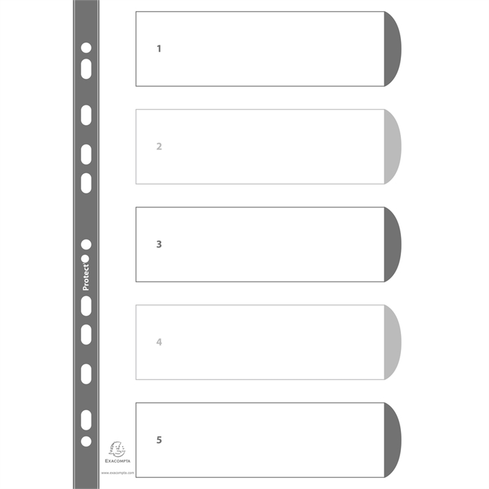 Afbeelding van EXACOMPTA 1105E - Digitaal geprinte blanco kaartverdelers 160g 5 posities - A4