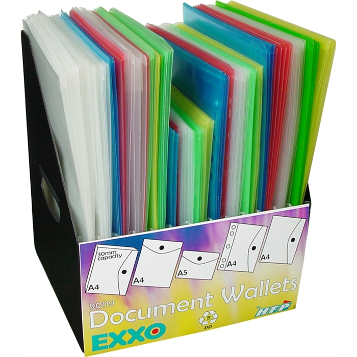 Image de EXXO 90119 - Présentoir avec 140 Enveloppes porte-documents à velcro 