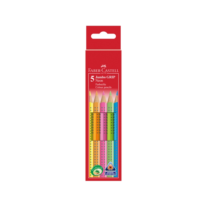 Picture of Crayon de couleur Faber Castell Jumbo GRIP étui 5 couleurs