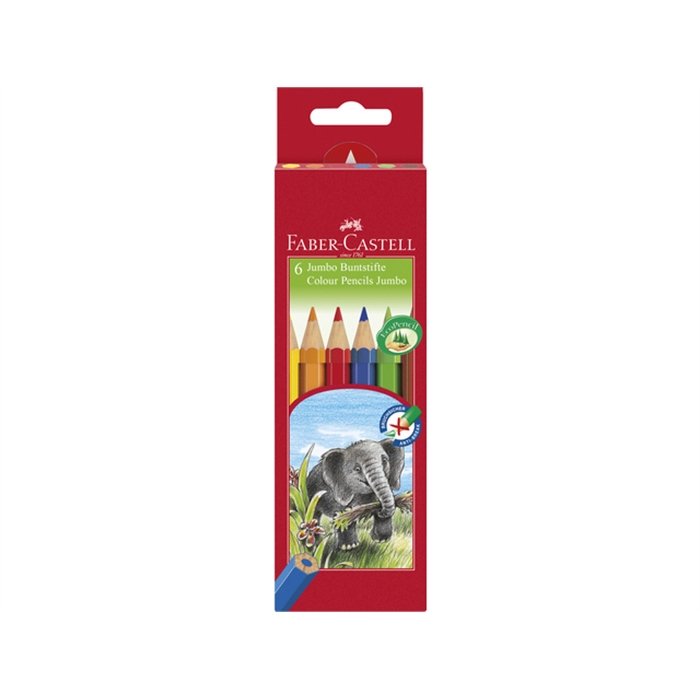 Picture of Crayons de couleur Faber Castell Jumbo Ecol. Etui ass. 6 pcs